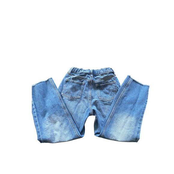 Old Navy Girls High Rise Slouchy Straight Leg Raw Hem Jeans Blue Size 10 School - Picture 8 of 10